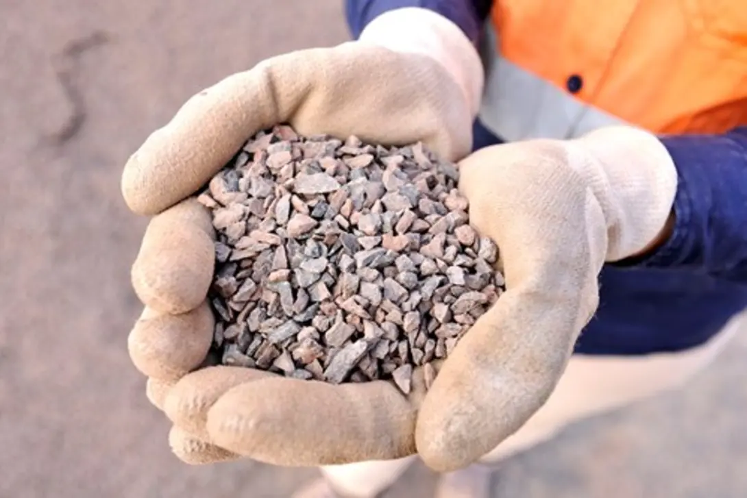 Close-up of free-draining aggregate material used as EasyDrain fill, designed to improve water flow and prevent water build-up in construction and landscaping projects.