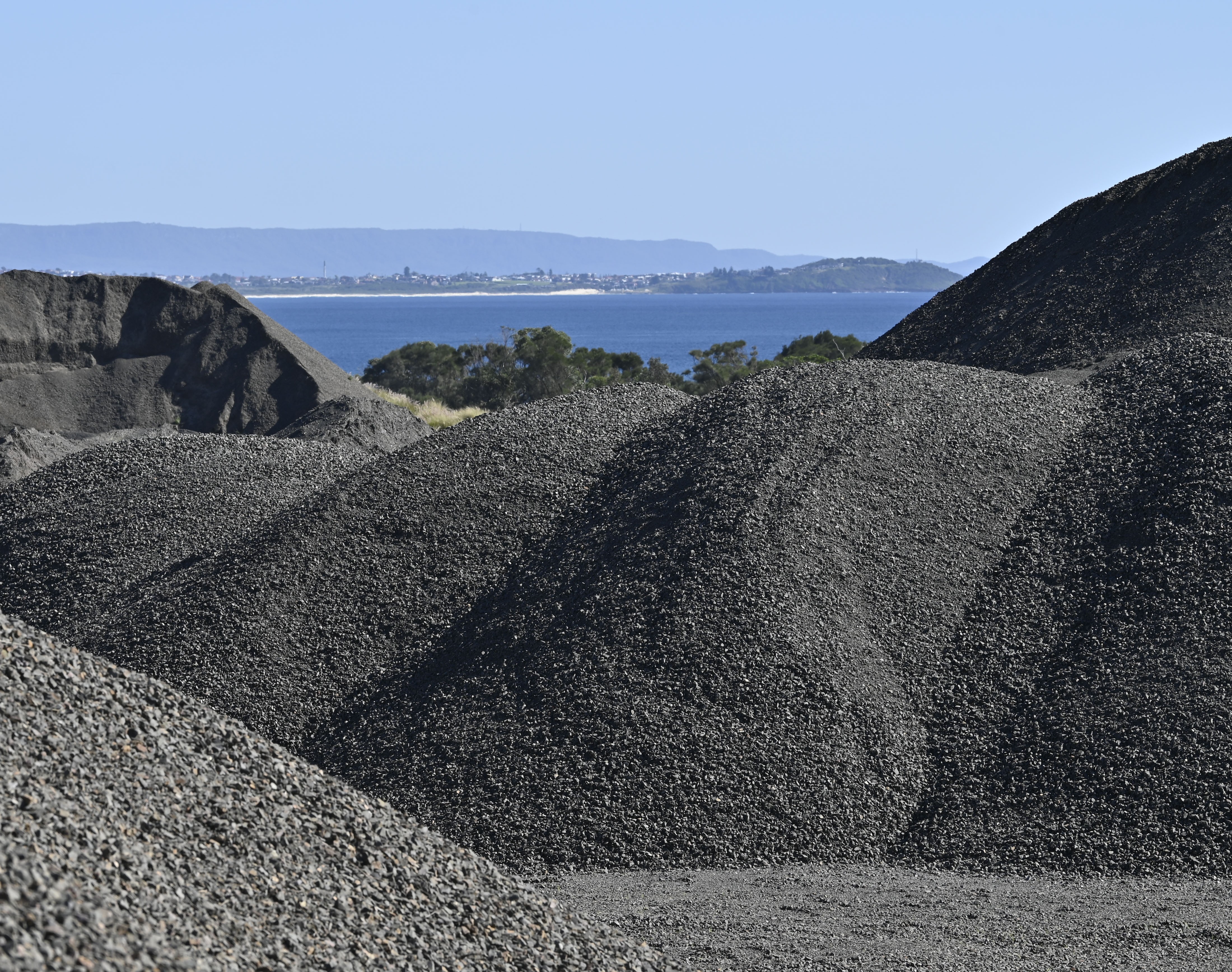 Pile of crushed rock and roadbase at Heidelberg Materials Australia quarry