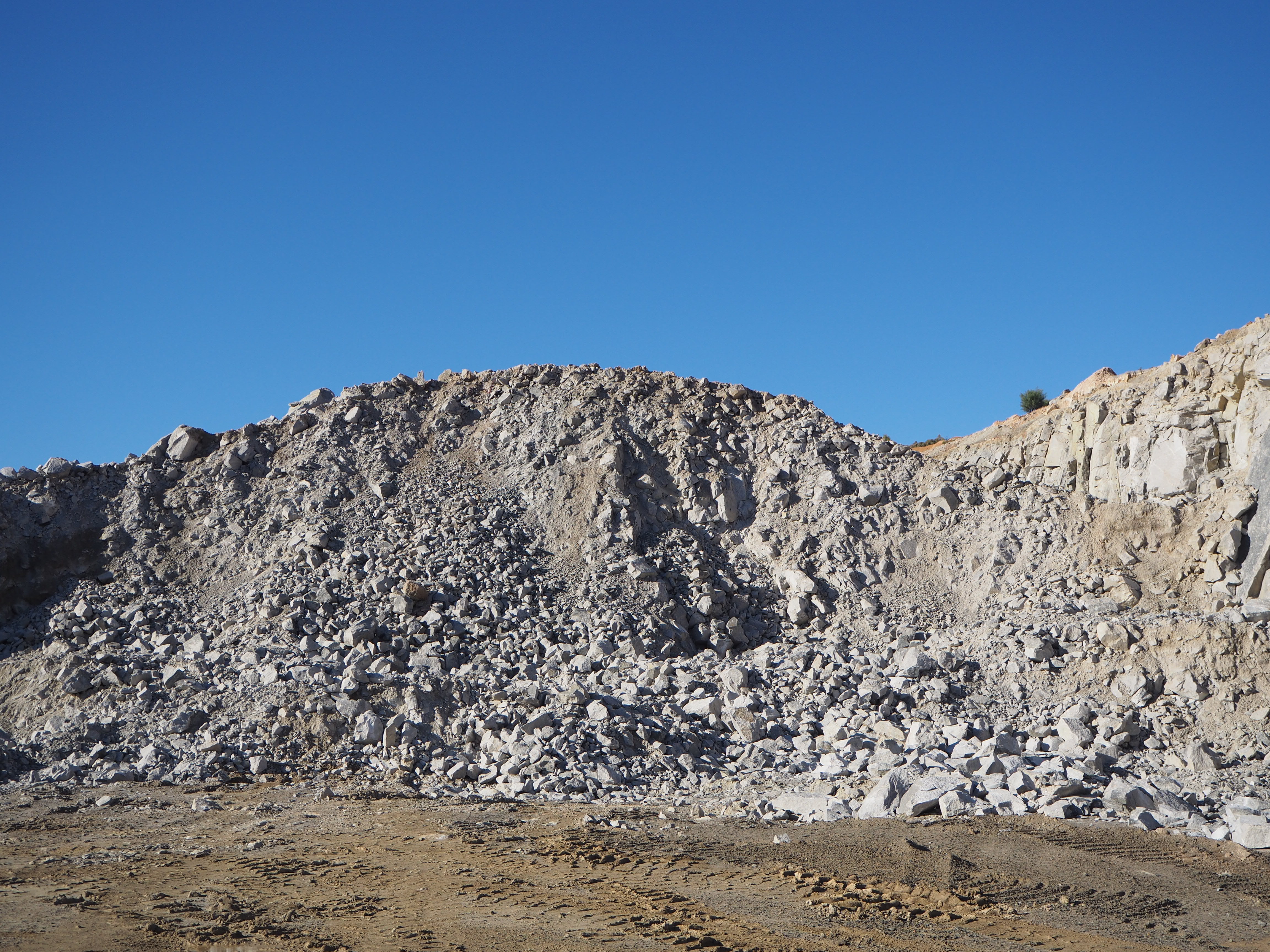 Stockpile of shot rock at Heidelberg Materials Australia quarry