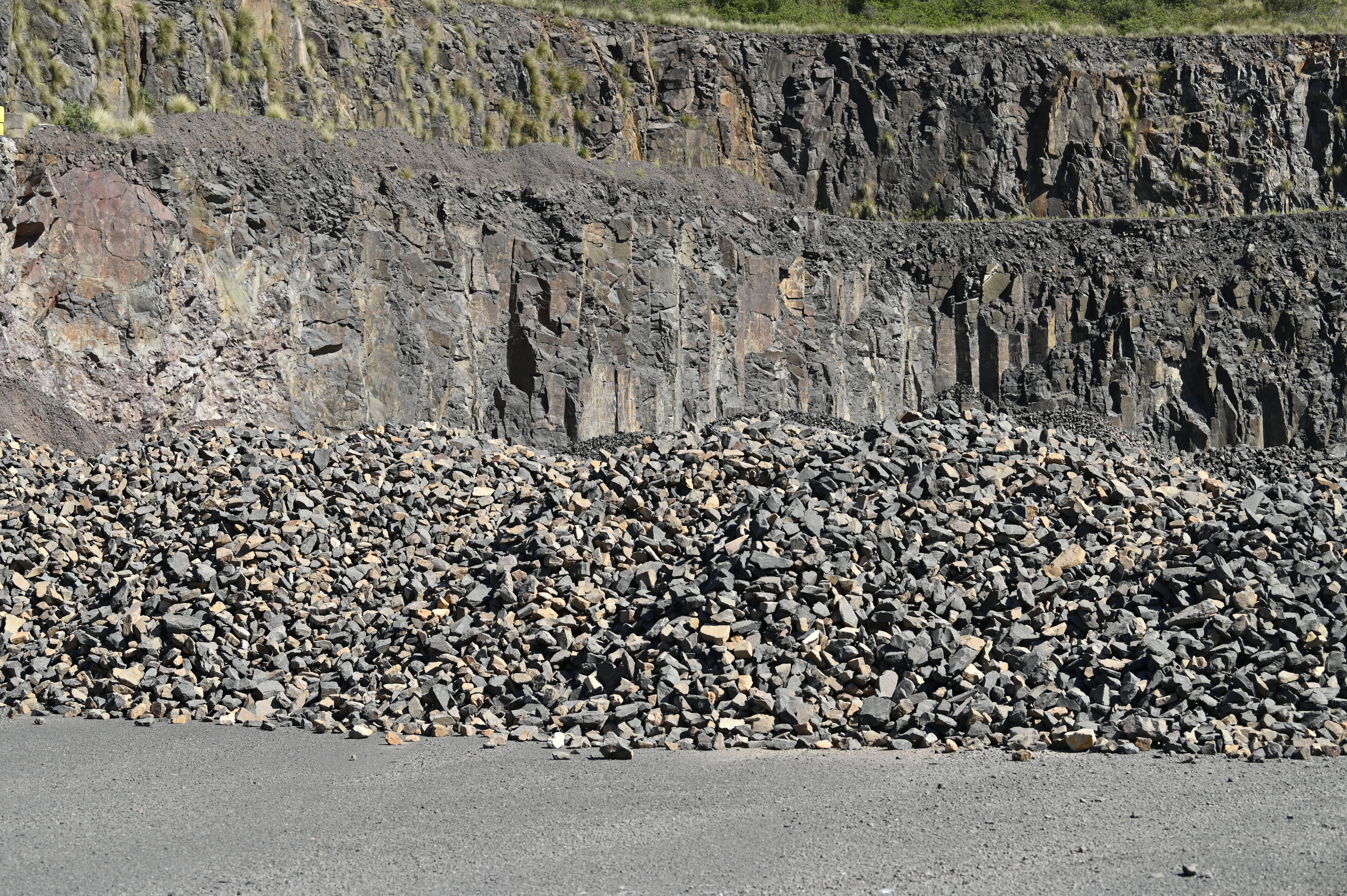 Pile of unspecified crushed rock at Heidelberg Materials quarry