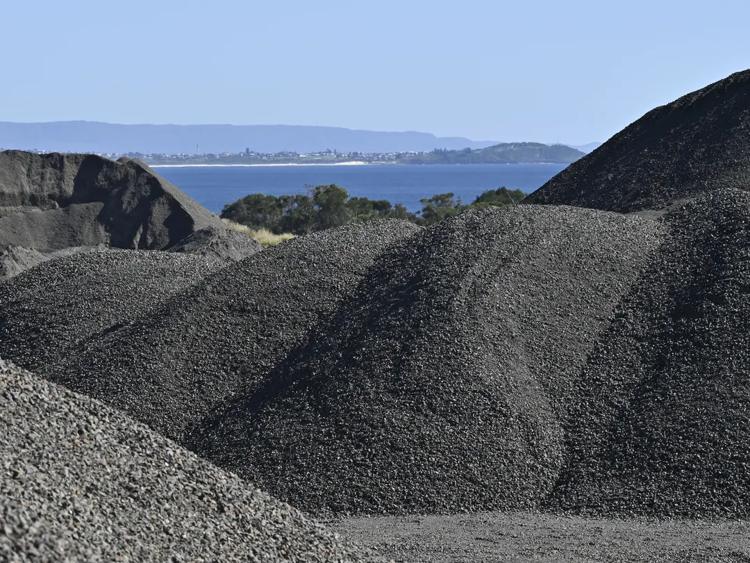 Pile of crushed rock and roadbase at Heidelberg Materials Australia quarry