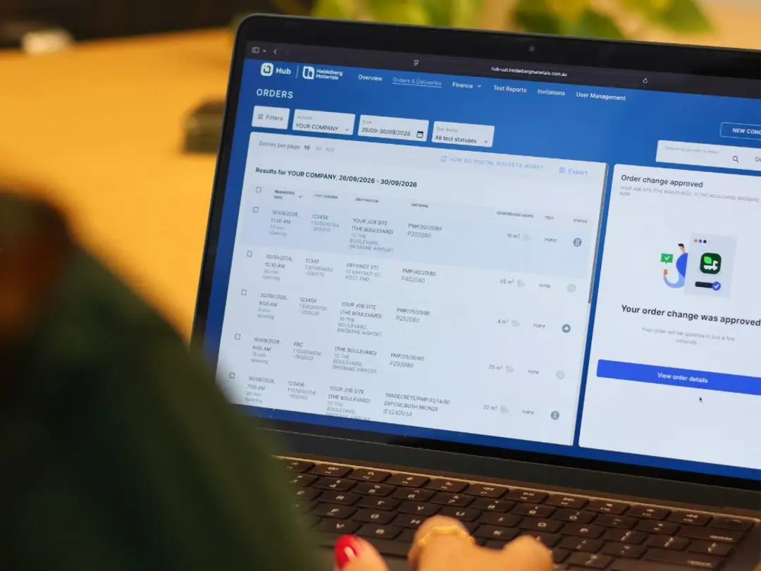 User viewing Orders in Hub web portal. 